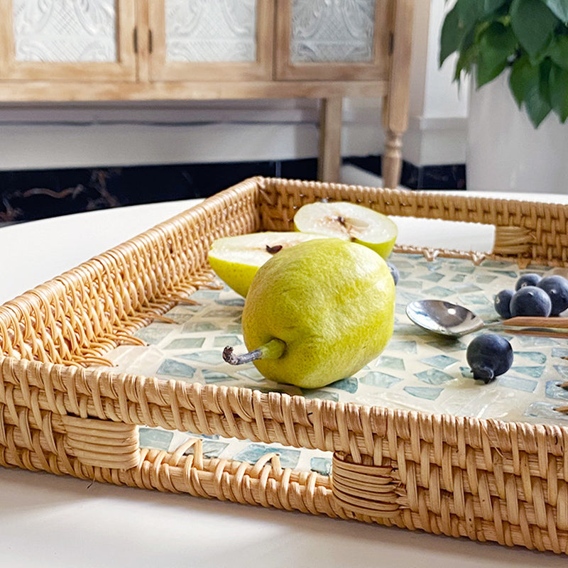 Rattan Woven Shell Tray