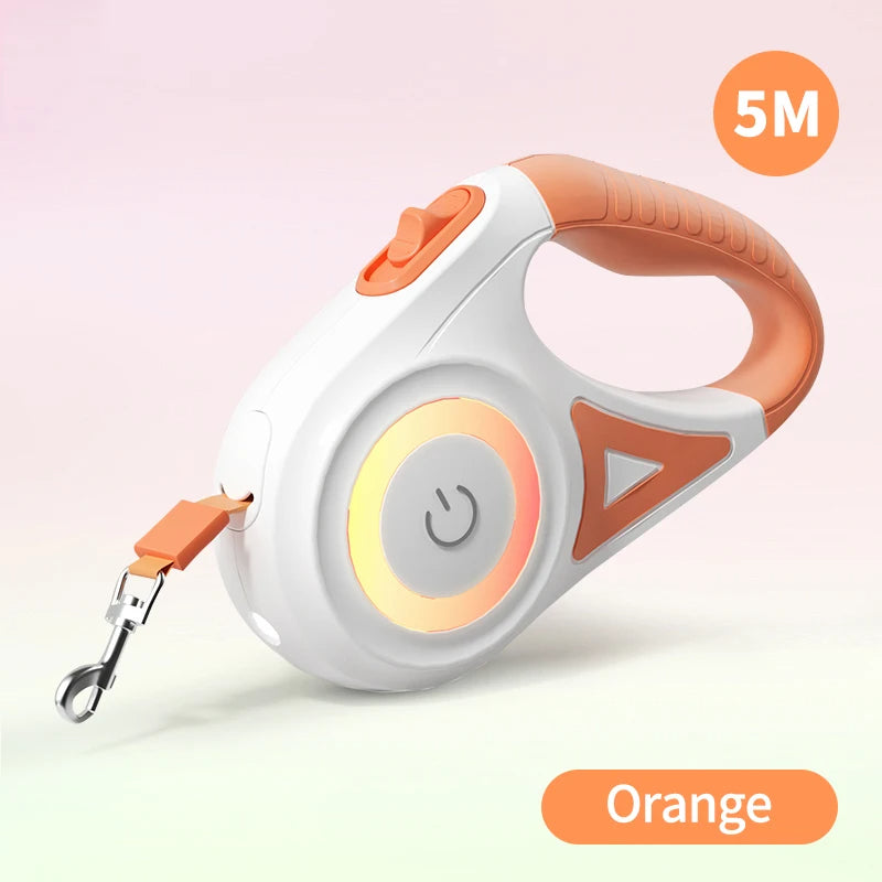 Orange Automatic Retractable Dog Leash