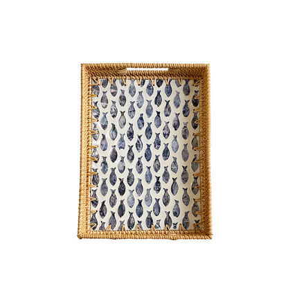 Rattan Woven Shell Tray