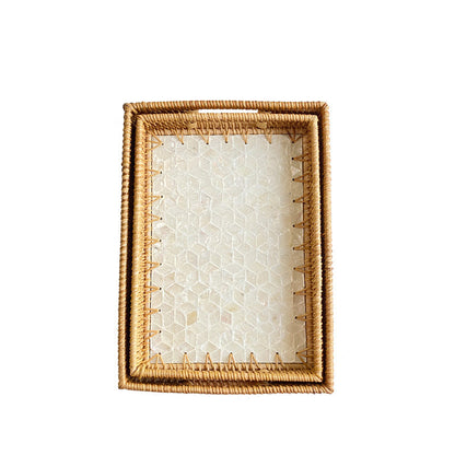 Rattan Woven Shell Tray