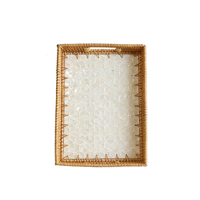 Rattan Woven Shell Tray