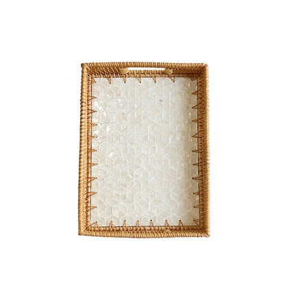 Rattan Woven Shell Tray