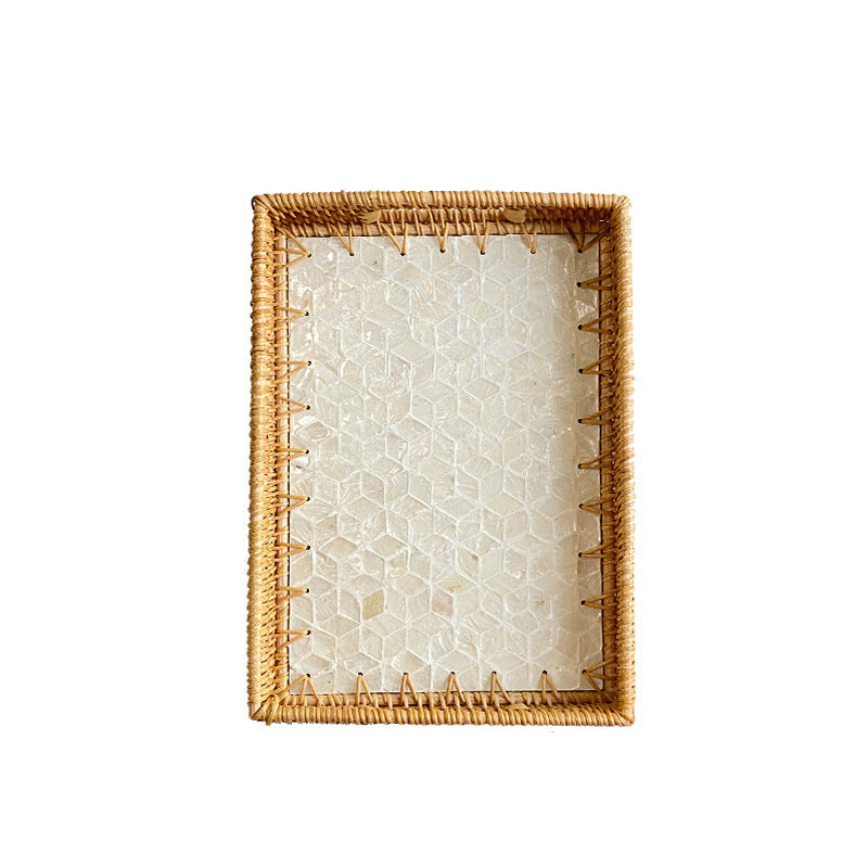 Rattan Woven Shell Tray