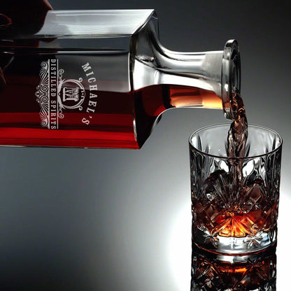 Engraved Bourbon Decanter Set｜Personalized